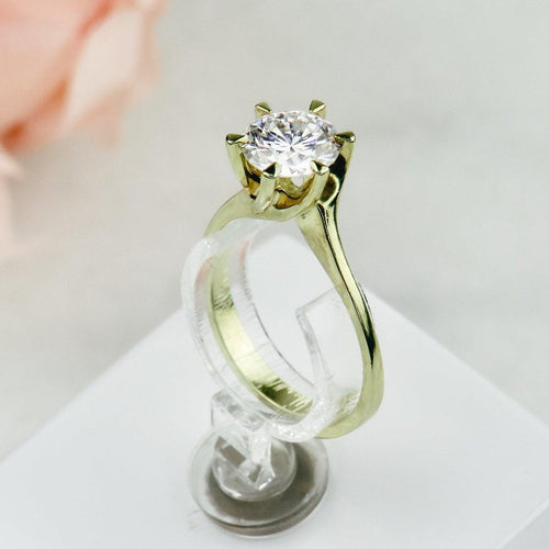 Bague 49 Bague solitaire - 750 or jaune et diamant 1,014 ct 58 Facettes 1501