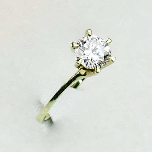 Bague 49 Bague solitaire - 750 or jaune et diamant 1,014 ct 58 Facettes 1501