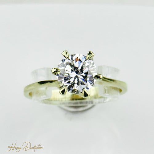 Bague 49 Bague solitaire - 750 or jaune et diamant 1,014 ct 58 Facettes 1501