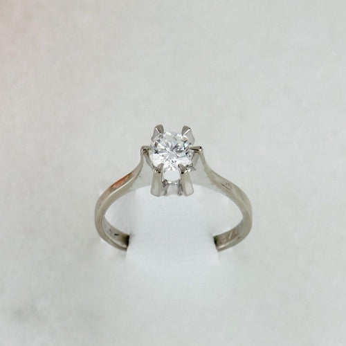 Bague 53 Bague solitaire - Brillant 0,52 ct en or blanc 18 carats 58 Facettes 1298