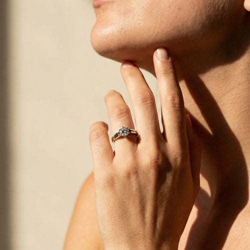 Bague 58 Bague solitaire en or blanc 585 avec diamant env. 1,0 ct 58 Facettes 1188