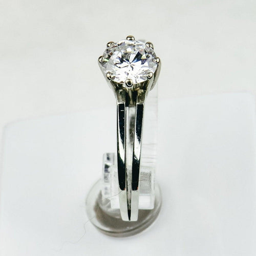 Bague 58 Bague solitaire en or blanc 585 avec diamant env. 1,0 ct 58 Facettes 1188