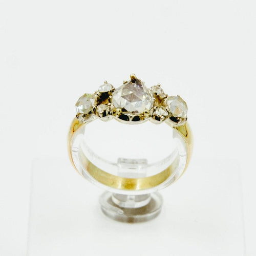 Bague 56 Bague ancienne - Diamants taille rose en or jaune 14K 58 Facettes 1056