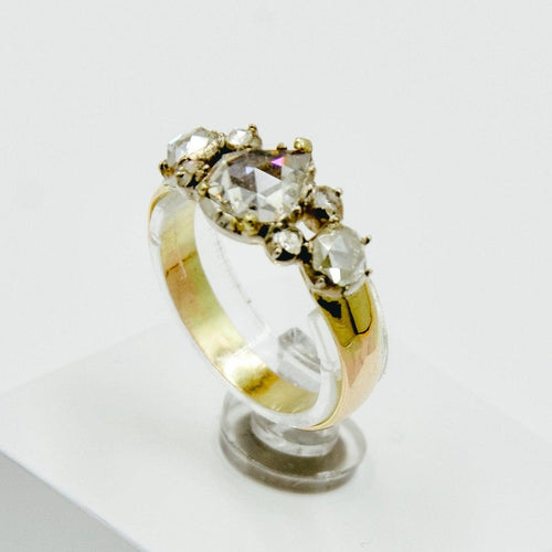 Bague 56 Bague ancienne - Diamants taille rose en or jaune 14K 58 Facettes 1056