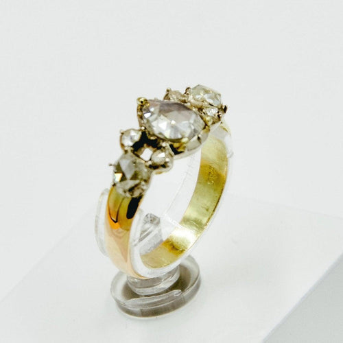 Bague 56 Bague ancienne - Diamants taille rose en or jaune 14K 58 Facettes 1056