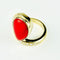 Bague 55 Bague en or jaune 18 carats avec corail et diamants 58 Facettes 1853