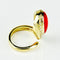 Bague 55 Bague en or jaune 18 carats avec corail et diamants 58 Facettes 1853