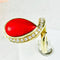 Bague 55 Bague en or jaune 18 carats avec corail et diamants 58 Facettes 1853