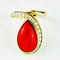 Bague 55 Bague en or jaune 18 carats avec corail et diamants 58 Facettes 1853