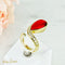 Bague 55 Bague en or jaune 18 carats avec corail et diamants 58 Facettes 1853