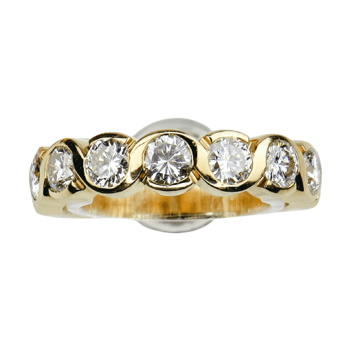 Bague 55 Gold-Memoryring - Bague en or jaune et diamants 58 Facettes 1592