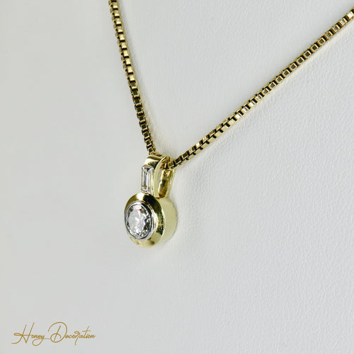 Pendentif Pendentif solitaire en or jaune 750 et diamants 58 Facettes 1510