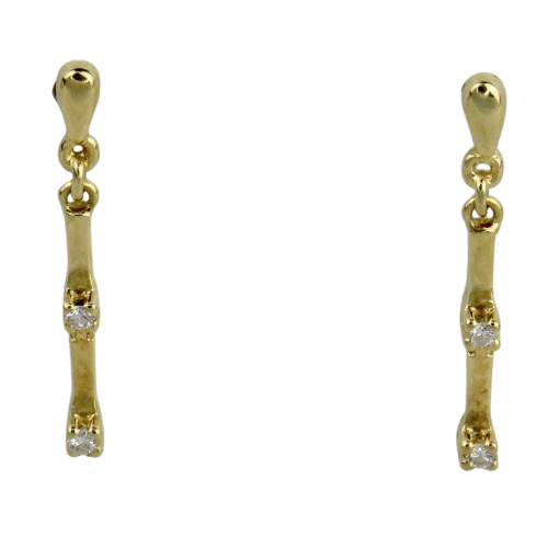 Boucles d'oreilles Boucles d'oreilles en or jaune 14 carats avec diamants 58 Facettes 1272
