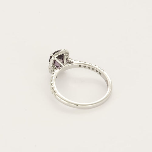 Bague 53 Bague en or gris, spinelle et diamants 58 Facettes EDSR-2