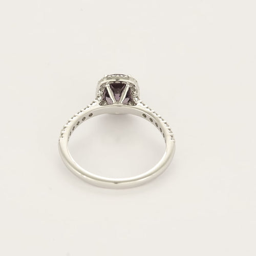 Bague 53 Bague en or gris, spinelle et diamants 58 Facettes EDSR-2