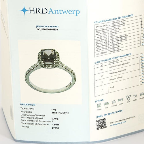 Bague 53 Bague en or gris, spinelle et diamants 58 Facettes EDSR-2