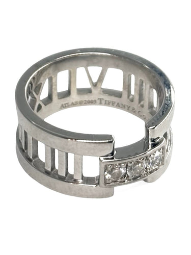 Bague 51 Tiffany & Co Atlas - Bague en or blanc 18K et diamants 0,15 ct 58 Facettes 1481