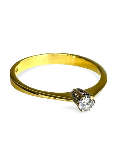 Bague 55 Solitaire - Bague en or jaune 18K et diamant 0,13 ct 58 Facettes 1559