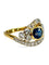 Bague 55 Bague ancienne en or jaune 18K avec saphir 1 ct et diamants 0,30 ct 58 Facettes 1536