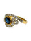 Bague 55 Bague ancienne en or jaune 18K avec saphir 1 ct et diamants 0,30 ct 58 Facettes 1536