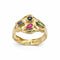 Bague 55 Bague en or jaune 18 carats sertie de saphirs, rubis et émeraude 58 Facettes Bague en or et pierres précieuse