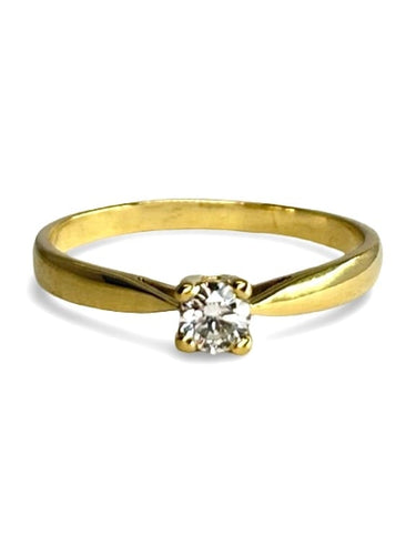 Bague 53.5 Solitaire - Bague en or jaune 18K et diamant 0,18 ct 58 Facettes 1522