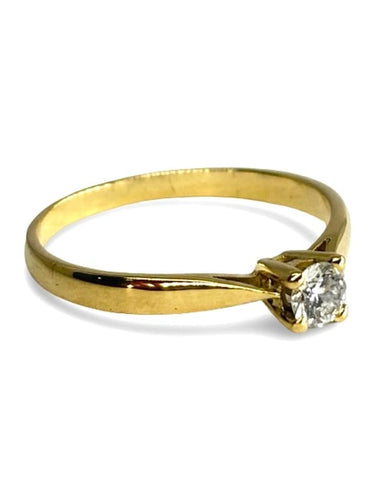 Bague 53.5 Solitaire - Bague en or jaune 18K et diamant 0,18 ct 58 Facettes 1522