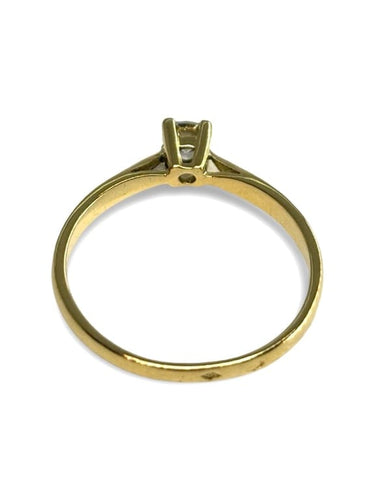 Bague 53.5 Solitaire - Bague en or jaune 18K et diamant 0,18 ct 58 Facettes 1522