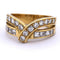 Bague 51 Bague en or jaune 18 kt à double rang de diamants 58 Facettes AN576 '(00119)