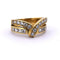 Bague 51 Bague en or jaune 18 kt à double rang de diamants 58 Facettes AN576 '(00119)