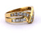 Bague 51 Bague en or jaune 18 kt à double rang de diamants 58 Facettes AN576 '(00119)