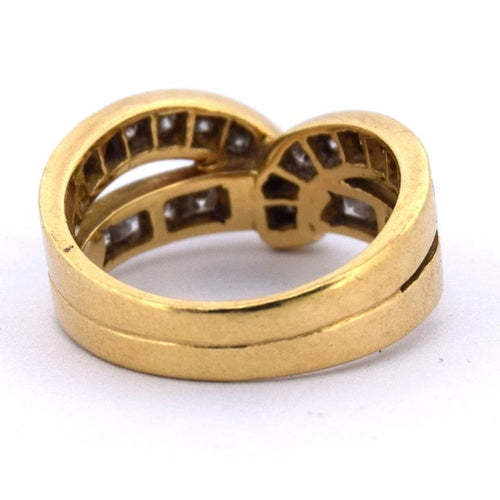 Bague 51 Bague en or jaune 18 kt à double rang de diamants 58 Facettes AN576 '(00119)