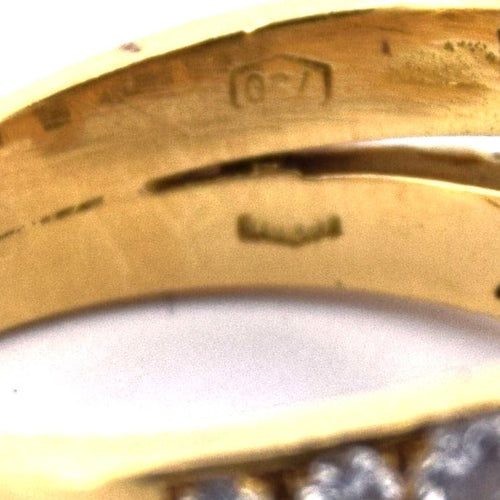 Bague 51 Bague en or jaune 18 kt à double rang de diamants 58 Facettes AN576 '(00119)