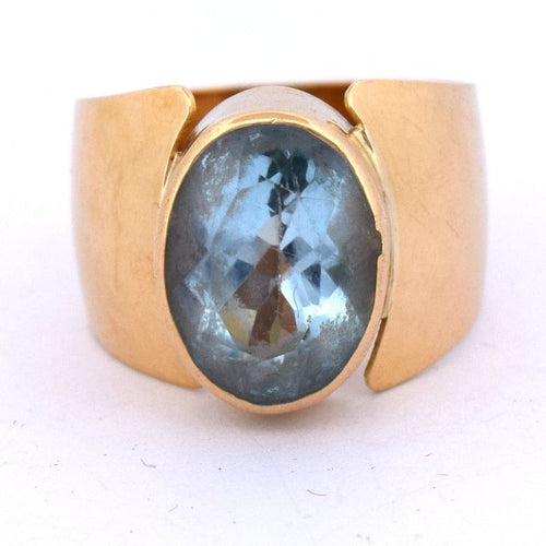 Bague 55 Bague vintage - Topaze ovale 5,00 ct en or 18 kt 58 Facettes AN572 '(0089)