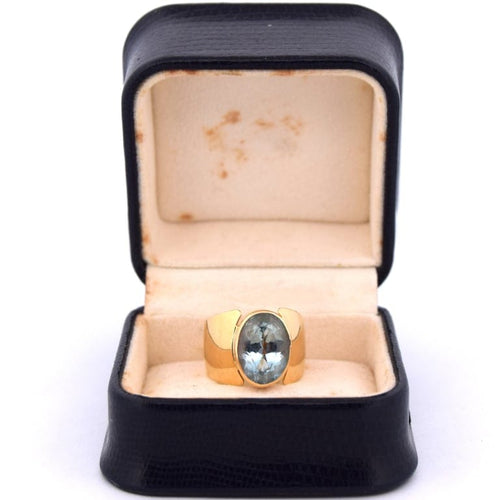 Bague 55 Bague vintage - Topaze ovale 5,00 ct en or 18 kt 58 Facettes AN572 '(0089)