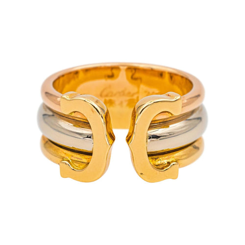Bague 51 Cartier Bague C Or jaune, Or rose, Or blanc 58 Facettes 5422044RV