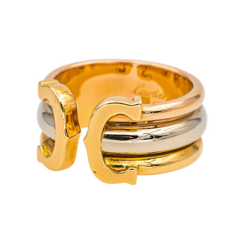 Bague 51 Cartier Bague C Or jaune, Or rose, Or blanc 58 Facettes 5422044RV