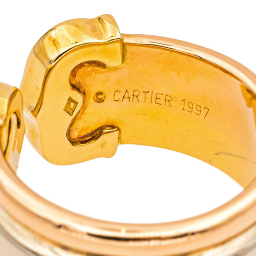 Bague 51 Cartier Bague C Or jaune, Or rose, Or blanc 58 Facettes 5422044RV