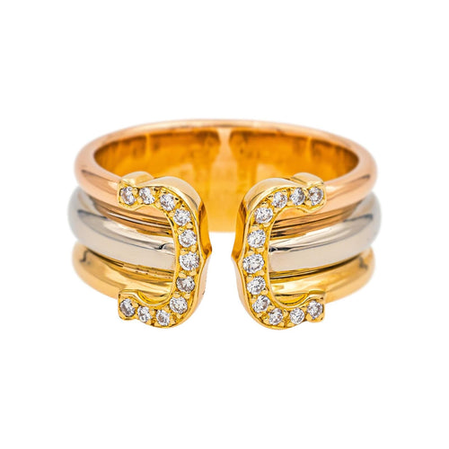 Bague 54 Cartier Bague C Or jaune Diamant 58 Facettes 5422112RV