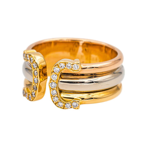 Bague 54 Cartier Bague C Or jaune Diamant 58 Facettes 5422112RV