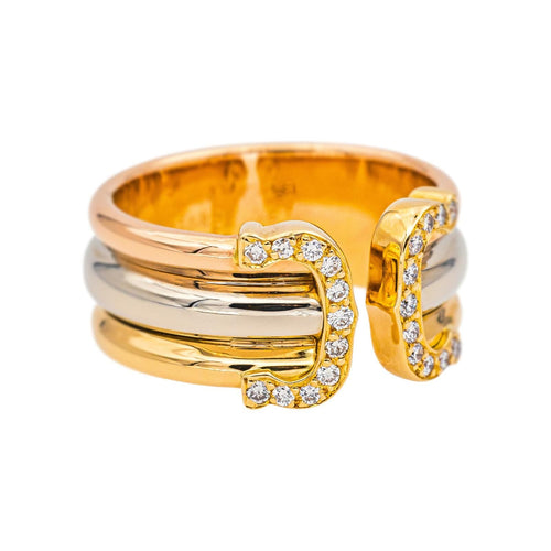 Bague 54 Cartier Bague C Or jaune Diamant 58 Facettes 5422112RV