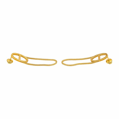 Boucles d'oreilles Hermès Boucles d'oreilles Pendantes Chaîne d'ancre Or jaune 58 Facettes 5422118RV