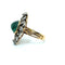 Bague 53 Bague marquise en or jaune et argent, émeraude et diamants 58 Facettes 003