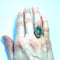 Bague 53 Bague marquise en or jaune et argent, émeraude et diamants 58 Facettes 003