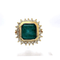 Bague 52 Bague en or jaune 18k avec émeraude naturelle et diamants 58 Facettes 50148