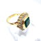 Bague 52 Bague en or jaune 18k avec émeraude naturelle et diamants 58 Facettes 50148