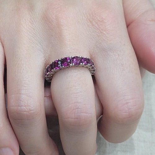 Bague 51 Bague - Grenats rhodolites en or blanc 18k 58 Facettes TA18