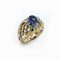 Bague 55 Bague dôme en or rose 18 carats avec saphir et diamants 58 Facettes