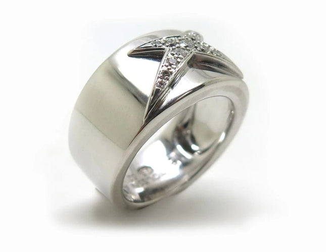 Bague 52 Mauboussin Étoile Divine - Bague bandeau en or blanc et diamants 58 Facettes