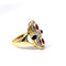 Bague 54 Bague haute joaillerie en or bicolore 18k avec rubis, saphirs et diamants 58 Facettes 50424